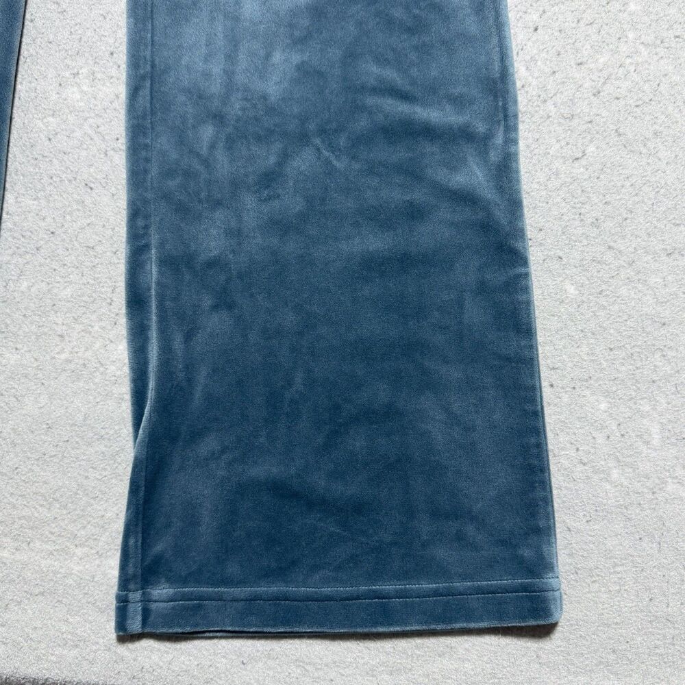 Juicy Couture Pants Womens Medium Teal Velour Retro Style Y2K Stretch Athleisure - Picture 4 of 12